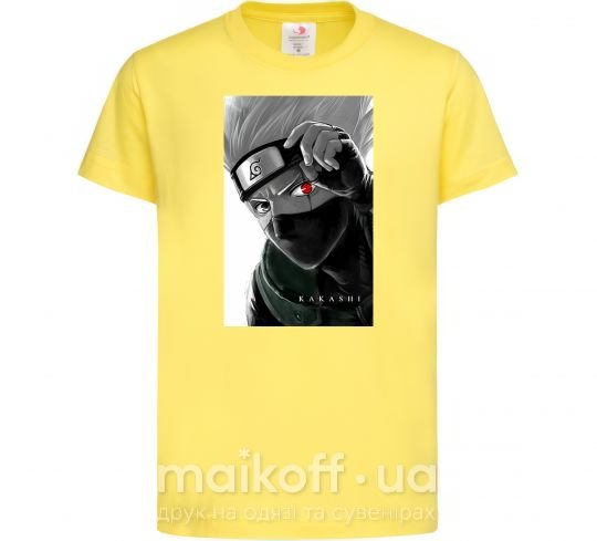 Дитяча футболка Naruto Kakashi чб Лимонний фото