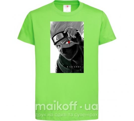 Дитяча футболка Naruto Kakashi чб Лаймовий фото