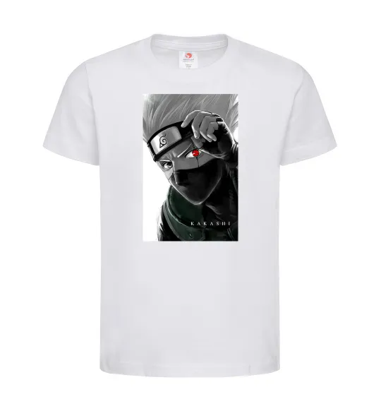 Детская футболка Naruto Kakashi чб Белый фото