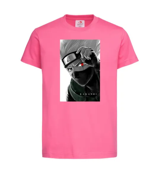 Детская футболка Naruto Kakashi чб Ярко-розовый фото