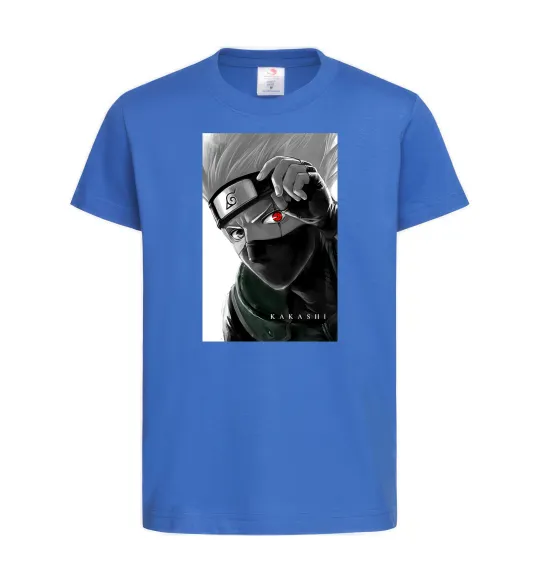 Детская футболка Naruto Kakashi чб Ярко-синий фото