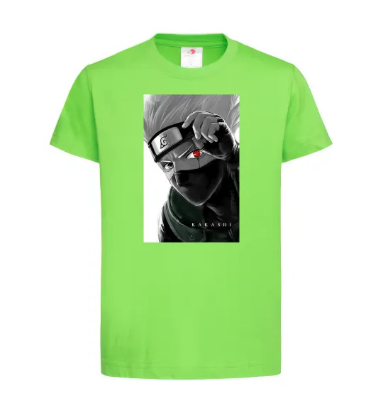 Детская футболка Naruto Kakashi чб Лаймовый фото