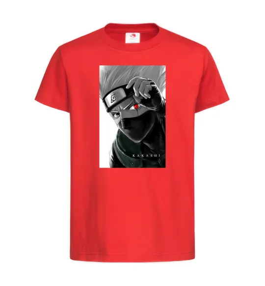 Детская футболка Naruto Kakashi чб Красный фото