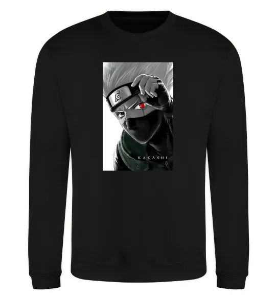 Свитшот Naruto Kakashi чб Черный фото