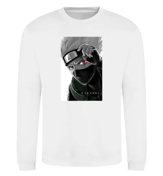 Свитшот Naruto Kakashi чб Белый фото
