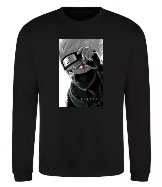 Світшот Naruto Kakashi чб Чорний фото