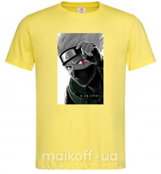 Мужская футболка Naruto Kakashi чб Лимонный фото