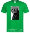 Чоловіча футболка Naruto Kakashi чб Зелений фото