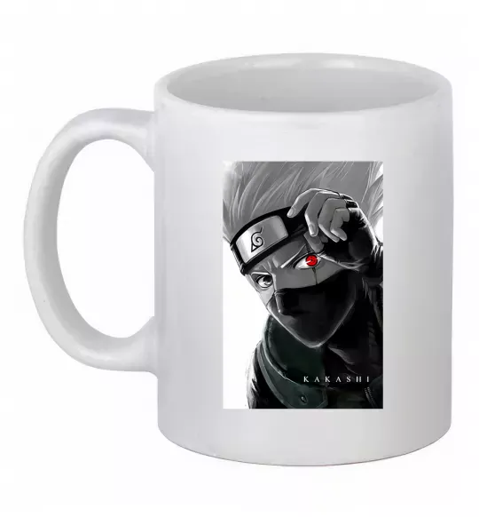 Чашка керамічна Naruto Kakashi чб Білий фото