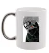 Чашка з кольоровою ручкою Naruto Kakashi чб Срібло Чашка з кольоровою ручкою Naruto Kakashi чб Срібло фото