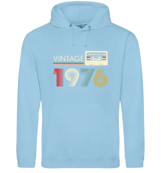 Мужская толстовка (худи) Vintage limited edition Голубой фото