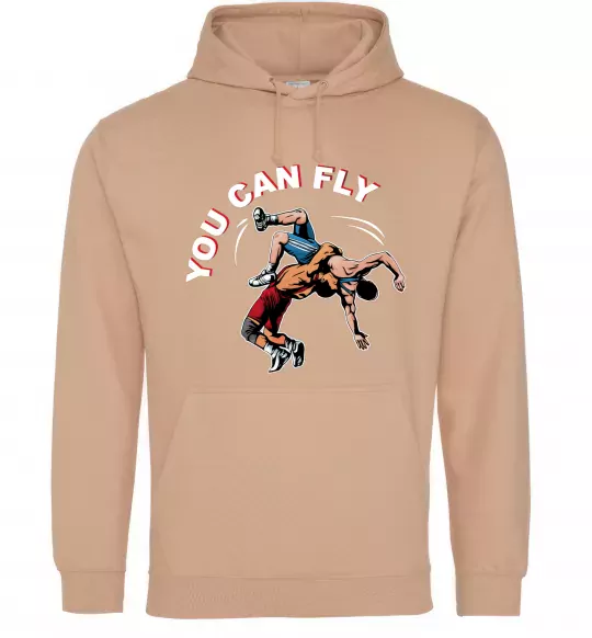 Чоловіча толстовка (худі) You can fly Пісочний фото