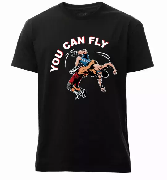 Мужская премиум футболка You can fly Черный фото