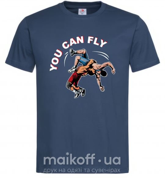 Мужская футболка You can fly Темно-синий фото