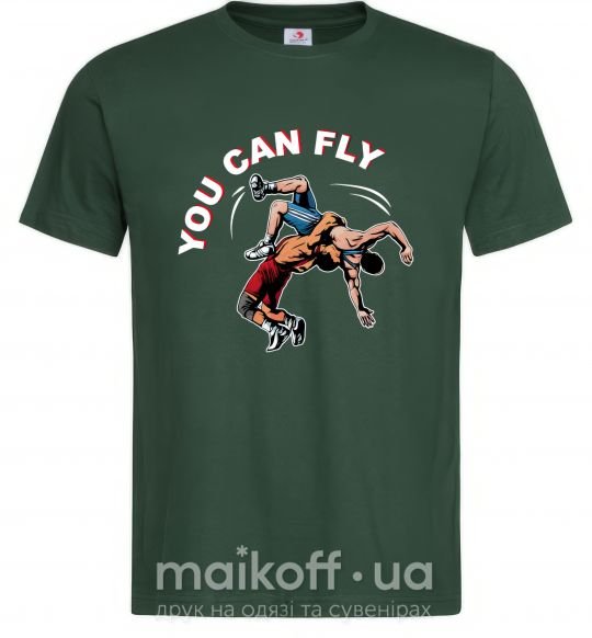 Мужская футболка You can fly Темно-зеленый фото
