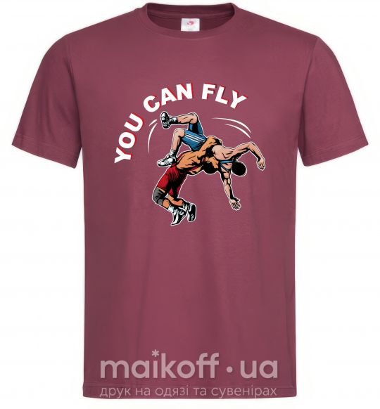 Мужская футболка You can fly Бордовый фото