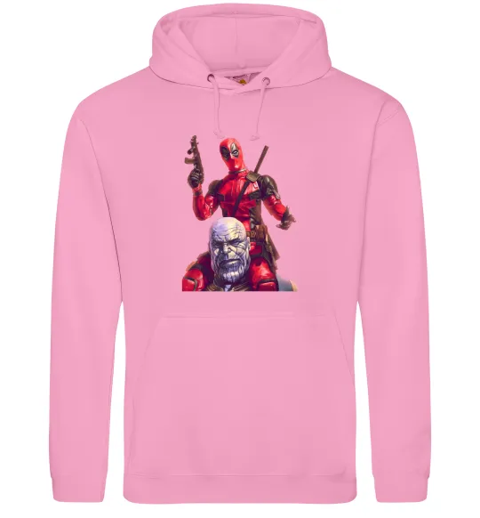 Жіноча толстовка (худі) Дедпул і танос Рожевий фото
