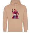 Жіноча толстовка (худі) Дедпул і танос Пісочний фото