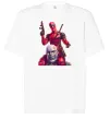 Футболка Оверсайз Дедпул і танос Білий фото