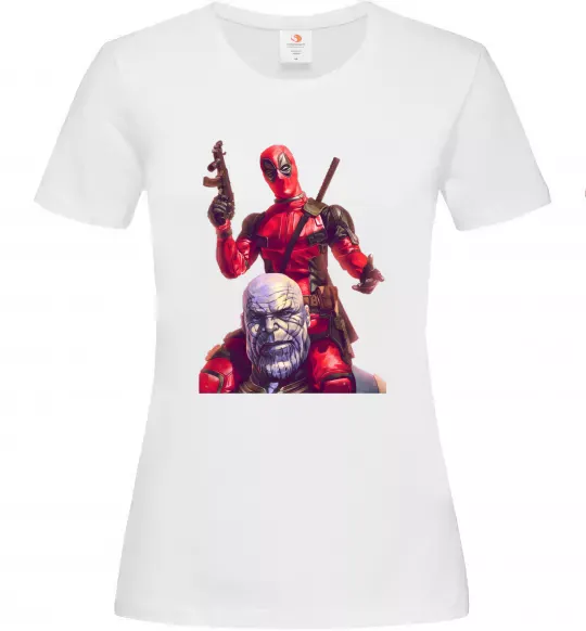 Женская футболка Дедпул і танос Белый фото