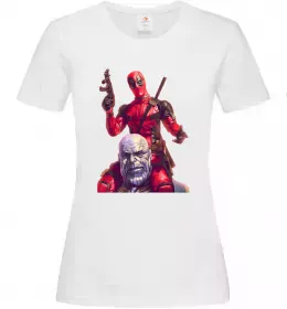 Женская футболка Дедпул і танос Белый фото