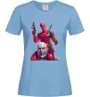 Женская футболка Дедпул і танос Голубой Женская футболка Дедпул і танос Голубой фото