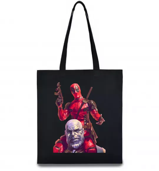 Еко-сумка Дедпул і танос Чорний фото