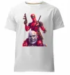 Чоловіча преміум футболка Дедпул і танос Білий фото