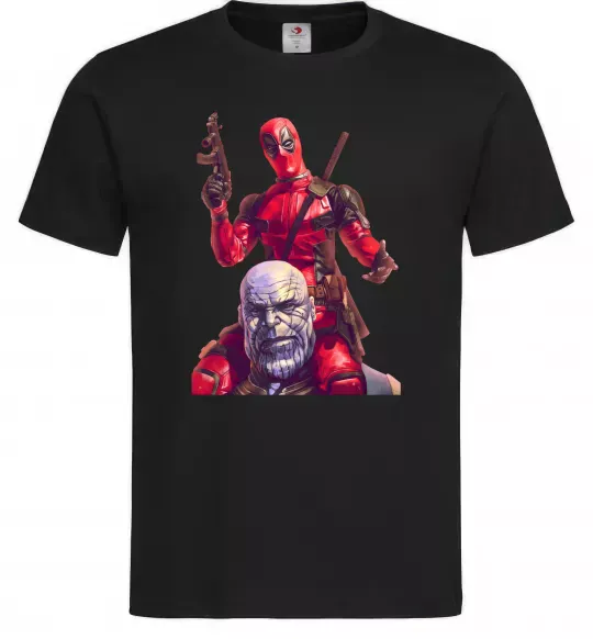 Мужская футболка Дедпул і танос Черный фото