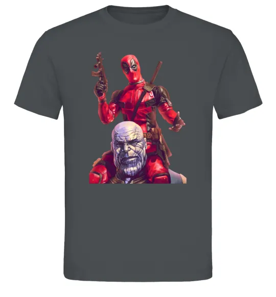 Мужская футболка Дедпул і танос Графит фото