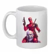 Чашка керамічна Дедпул і танос Білий фото