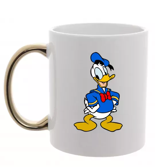 Чашка с цветной ручкой Дональд Дак Золото фото