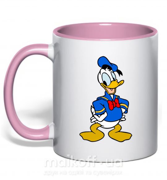 Чашка с цветной ручкой Дональд Дак Нежно розовый фото