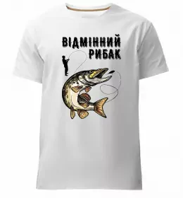 Чоловіча преміум футболка Енциклопедія рибалки Білий фото Чоловіча преміум футболка Енциклопедія рибалки Білий фото