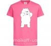 Дитяча футболка Обычные медведи Белый показывает язык Яскраво-рожевий фото