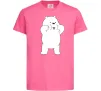 Детская футболка Обычные медведи Белый показывает язык Ярко-розовый фото