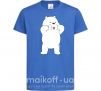 Детская футболка Обычные медведи Белый показывает язык Ярко-синий фото