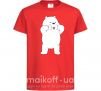 Детская футболка Обычные медведи Белый показывает язык Красный фото