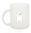 Чашка стеклянная Обычные медведи Белый показывает язык Фроузен фото
