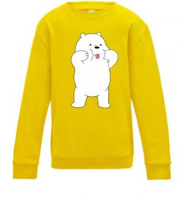 Детский Свитшот Обычные медведи Белый показывает язык