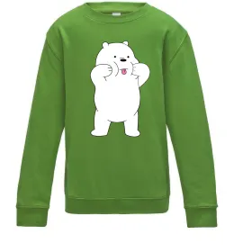 Детский Свитшот Ведмідь показує язик Лаймовый фото