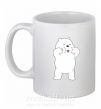 Чашка керамічна Обычные медведи Белый показывает язык Білий фото