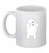 Чашка керамическая Обычные медведи Белый показывает язык Белый Чашка керамическая Обычные медведи Белый показывает язык Белый фото