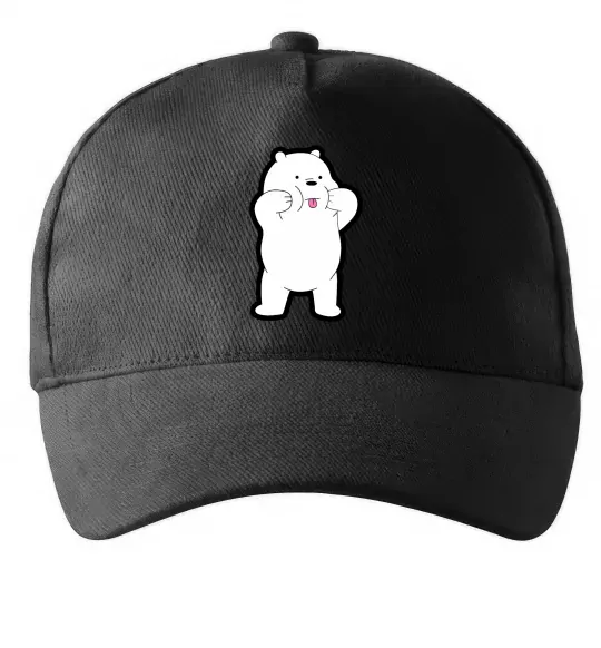 Кепка Обычные медведи Белый показывает язык Черный фото