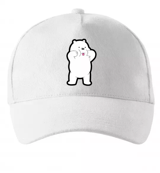 Кепка Обычные медведи Белый показывает язык Белый фото