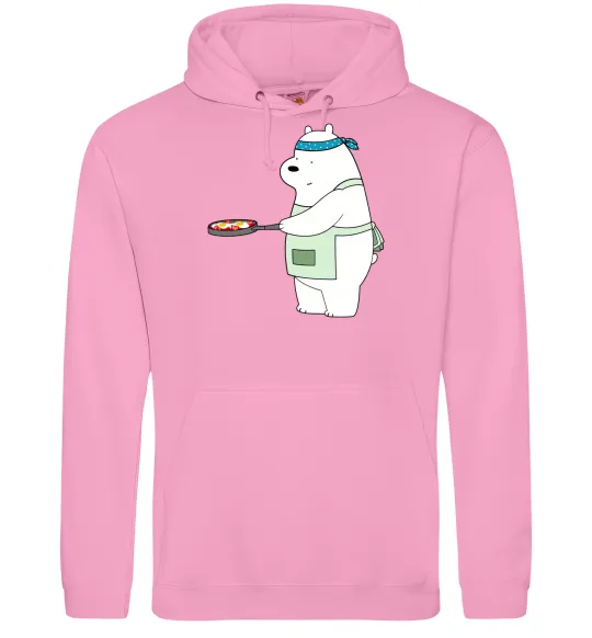 Жіноча толстовка (худі) Ведмідь Білий Рожевий фото