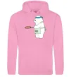 Жіноча толстовка (худі) Ведмідь Білий Рожевий фото