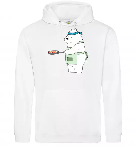 Жіноча толстовка (худі) Ведмідь Білий Білий фото