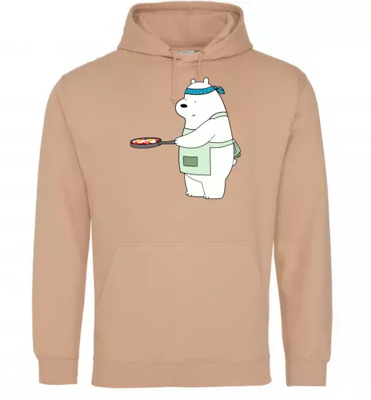 Жіноча толстовка (худі) Ведмідь Білий Пісочний фото