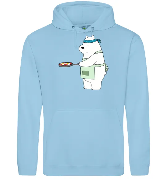 Жіноча толстовка (худі) Ведмідь Білий Блакитний фото